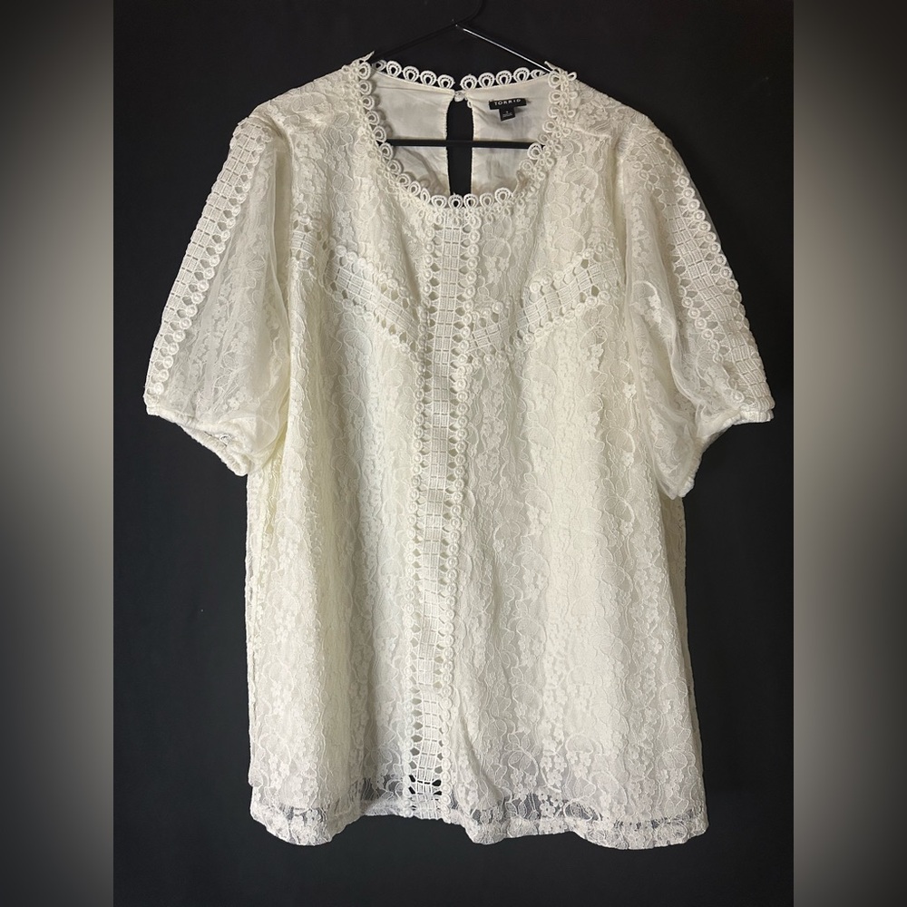 Torrid Cream Lace Blouse